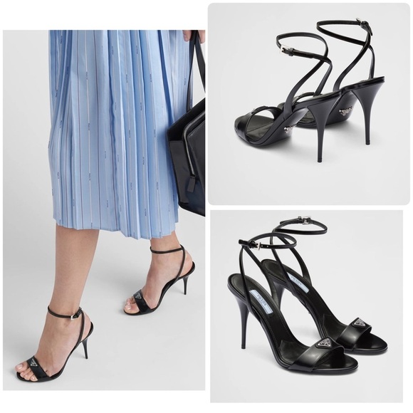 Prada Modellerie Calfskin Ankle Strap Heels - Picture 1 of 14